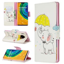 Umbrella Elephant Leather Wallet Case for Huawei Mate 30 Pro