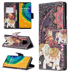 Totem Flower Elephant Leather Wallet Case for Huawei Mate 30 Pro