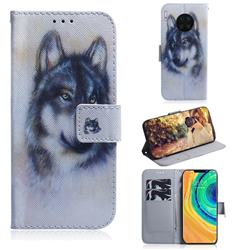 Snow Wolf PU Leather Wallet Case for Huawei Mate 30 Pro