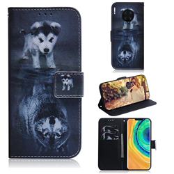 Wolf and Dog PU Leather Wallet Case for Huawei Mate 30 Pro