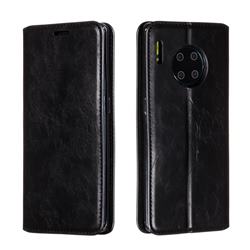 Retro Slim Magnetic Crazy Horse PU Leather Wallet Case for Huawei Mate 30 Pro - Black