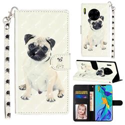 Pug Dog 3D Leather Phone Holster Wallet Case for Huawei Mate 30 Pro