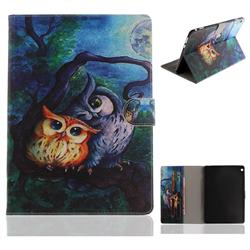 Oil Painting Owl Painting Tablet Leather Wallet Flip Cover for Huawei MediaPad M3 Lite 10