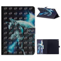 Snow Wolf 3D Painted Leather Tablet Wallet Case for Huawei MediaPad M3 Lite 10