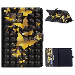 Golden Butterfly 3D Painted Leather Tablet Wallet Case for Huawei MediaPad M3 Lite 10