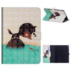 Fox Catching Fish 3D Painted Leather Tablet Wallet Case for Huawei MediaPad M3 Lite 10
