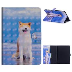 Smiley Shiba Inu 3D Painted Leather Tablet Wallet Case for Huawei MediaPad M3 Lite 10