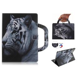 White Tiger Handbag Tablet Leather Wallet Flip Cover for Huawei MediaPad M3 Lite 10