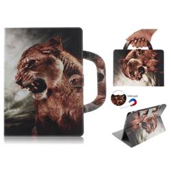 Majestic Lion Handbag Tablet Leather Wallet Flip Cover for Huawei MediaPad M3 Lite 10