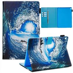 Waves and Sun Matte Leather Wallet Tablet Case for Huawei MediaPad M3 Lite 10