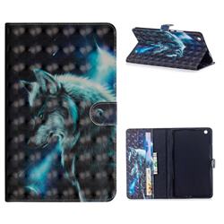 Snow Wolf 3D Painted Leather Tablet Wallet Case for Huawei MediaPad M3 Lite 8