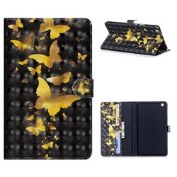 Golden Butterfly 3D Painted Leather Tablet Wallet Case for Huawei MediaPad M3 Lite 8