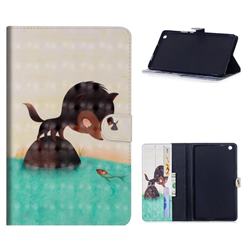 Fox Catching Fish 3D Painted Leather Tablet Wallet Case for Huawei MediaPad M3 Lite 8
