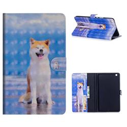 Smiley Shiba Inu 3D Painted Leather Tablet Wallet Case for Huawei MediaPad M3 Lite 8