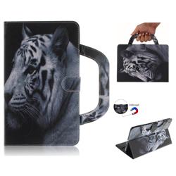 White Tiger Handbag Tablet Leather Wallet Flip Cover for Huawei MediaPad M3 Lite 8