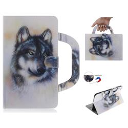 Snow Wolf Handbag Tablet Leather Wallet Flip Cover for Huawei MediaPad M3 Lite 8