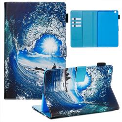 Waves and Sun Matte Leather Wallet Tablet Case for Huawei MediaPad M3 Lite 8