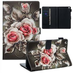 Black Rose Matte Leather Wallet Tablet Case for Huawei MediaPad M3 Lite 8