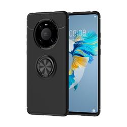 Auto Focus Invisible Ring Holder Soft Phone Case for Huawei Mate 40 - Black