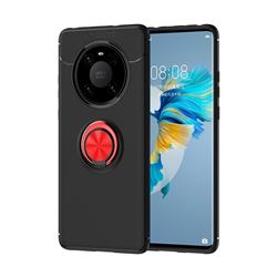 Auto Focus Invisible Ring Holder Soft Phone Case for Huawei Mate 40 - Black Red