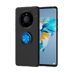 Auto Focus Invisible Ring Holder Soft Phone Case for Huawei Mate 40 - Black Blue