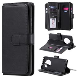 Multi-function Ten Card Slots and Photo Frame PU Leather Wallet Phone Case Cover for Huawei Mate 40 - Black