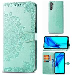 Embossing Imprint Mandala Flower Leather Wallet Case for Huawei Mate 40 Lite - Green