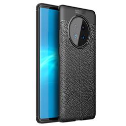 Luxury Auto Focus Litchi Texture Silicone TPU Back Cover for Huawei Mate 40 Pro - Black