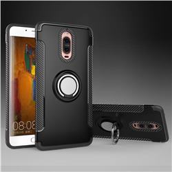 Armor Anti Drop Carbon PC + Silicon Invisible Ring Holder Phone Case for Huawei Mate 9 Pro 5.5 inch - Black
