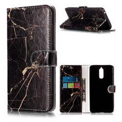 Black Gold Marble PU Leather Wallet Case for Huawei Mate 9 Pro 5.5 inch