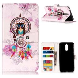 Wind Chimes Owl 3D Relief Oil PU Leather Wallet Case for Huawei Mate 9 Pro 5.5 inch