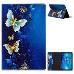 Golden Butterflies Folio Stand Leather Wallet Case for Huawei MediaPad M5 10 / M5 10 inch (Pro)
