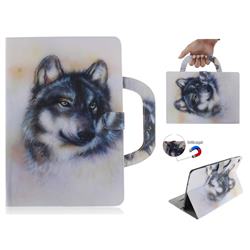Snow Wolf Handbag Tablet Leather Wallet Flip Cover for Huawei MediaPad M5 10 / M5 10 inch (Pro)