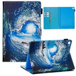 Waves and Sun Matte Leather Wallet Tablet Case for Huawei MediaPad M5 10 / M5 10 inch (Pro)