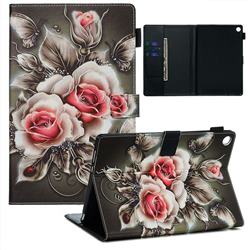 Black Rose Matte Leather Wallet Tablet Case for Huawei MediaPad M5 10 / M5 10 inch (Pro)