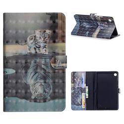 Tiger and Cat 3D Painted Leather Tablet Wallet Case for Huawei MediaPad M5 8 inch