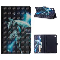 Snow Wolf 3D Painted Leather Tablet Wallet Case for Huawei MediaPad M5 8 inch
