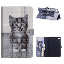 Smiling Cat 3D Painted Leather Tablet Wallet Case for Huawei MediaPad M5 8 inch