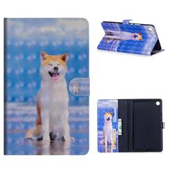 Smiley Shiba Inu 3D Painted Leather Tablet Wallet Case for Huawei MediaPad M5 8 inch