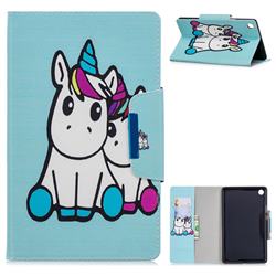 Couple Unicorn Folio Flip Stand Leather Wallet Case for Huawei MediaPad M5 8 inch