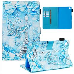 Tower Butterfly Matte Leather Wallet Tablet Case for Huawei MediaPad M5 8 inch