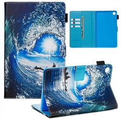 Waves and Sun Matte Leather Wallet Tablet Case for Huawei MediaPad M5 8 inch