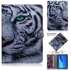 White Tiger Painting Tablet Leather Wallet Flip Cover for Huawei MediaPad M5 Lite(10.1 inch)