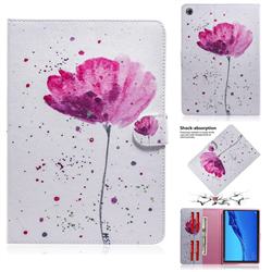Purple Orchid Painting Tablet Leather Wallet Flip Cover for Huawei MediaPad M5 Lite(10.1 inch)
