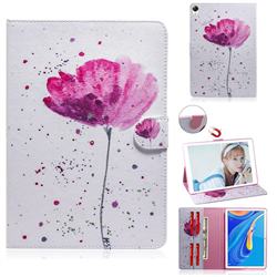 Purple Orchid Painting Tablet Leather Wallet Flip Cover for Huawei MediaPad M6 10.8 inch