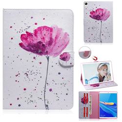Purple Orchid Painting Tablet Leather Wallet Flip Cover for Huawei MediaPad M6 8.4 inch