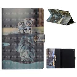 Tiger and Cat 3D Painted Leather Tablet Wallet Case for Huawei MediaPad T3 10