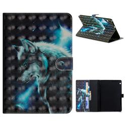 Snow Wolf 3D Painted Leather Tablet Wallet Case for Huawei MediaPad T3 10