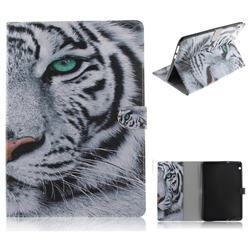 White Tiger Painting Tablet Leather Wallet Flip Cover for Huawei MediaPad T3 10