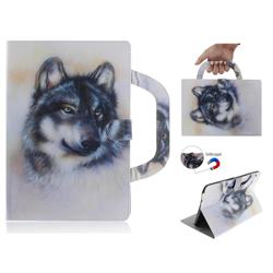 Snow Wolf Handbag Tablet Leather Wallet Flip Cover for Huawei MediaPad T3 10